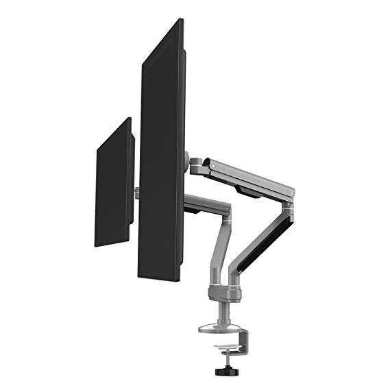 AIMEZO Dual Arm Monitor Stand - Adjustable Monitor Desk Mount Riser Fits for Double LCD Computer 14" to 32" Heavy Duty Monitor Arm Weight from 8.8-17.6lbs