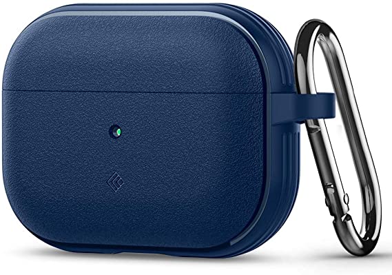 Caseology Vault AirPods Pro Case, Blue TPU Protective Cover with Carabiner Designed for Apple Airpods Pro Case (Navy Blue)