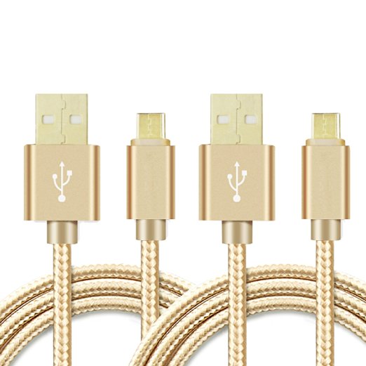 USB Type C , COOME 3ft(1M) 2Pack USB C to USB Braided Cable with Aluminum Connector for 2015 New Macbook , Oneplus 2, Nexus 6P, Nexus 6P5X, LG G5, Lumia 950, Nokia N1 and More, Gold