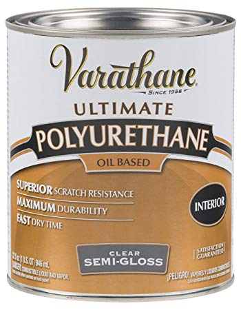 Rust-Oleum Varathane 6041H 1-Quart Interior Oil Polyurethane, Semi-Gloss Finish