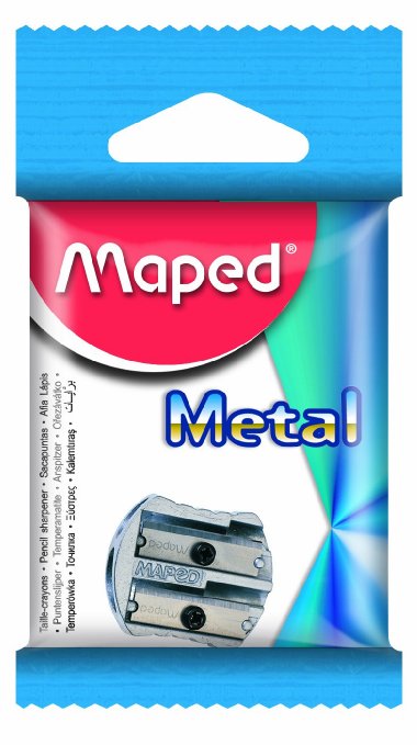 Maped Classic 2-Hole Metal Pencil Sharpener, Grey (006700)