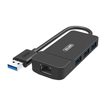 [Ultra Slim Ethernet Adapter With Micro B Charging Power Port] Unitek USB 3.0 3 Port Gigabit Hub