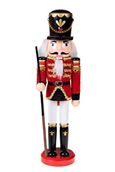 Clever Creations Traditional Wooden Soldier Nutcracker with Rifle Festive Christmas Decor | 12" Tall with Gun Perfect for Shelves and Tables | 100% Wood