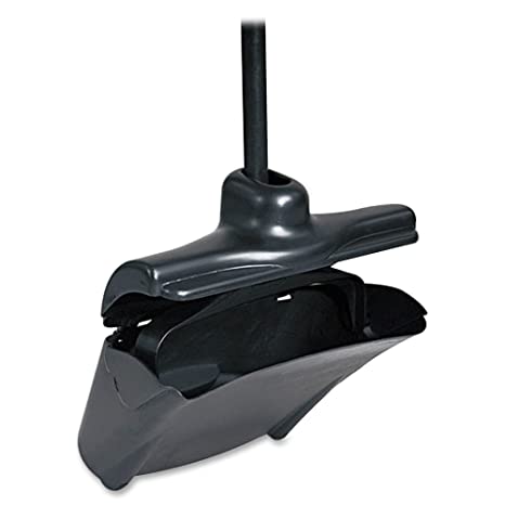 Rubbermaid Commercial Executive Series Lobby Pro Dustpan With Cover, Long Handle, Black (FG253200BLA)