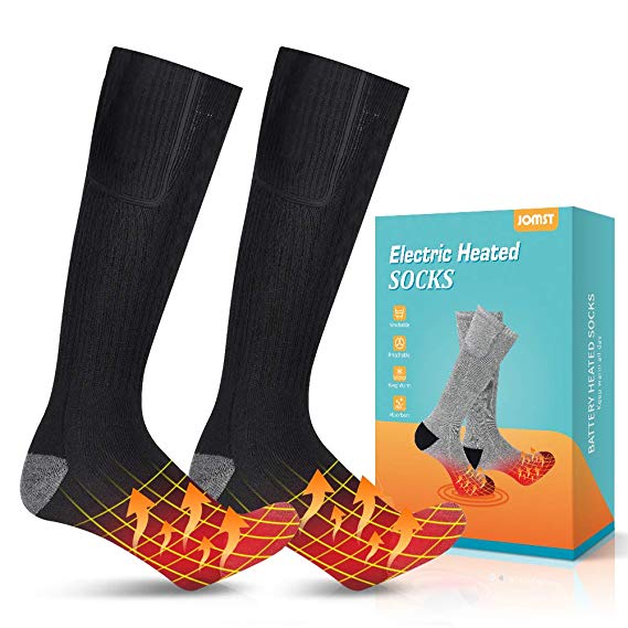Jomst Upgraded Heated Socks,Rechargeable Battery Heating Socks for Men Women,Winter Warm Cotton Socks Camping/Fishing/Cycling/Motorcycling/Skiing