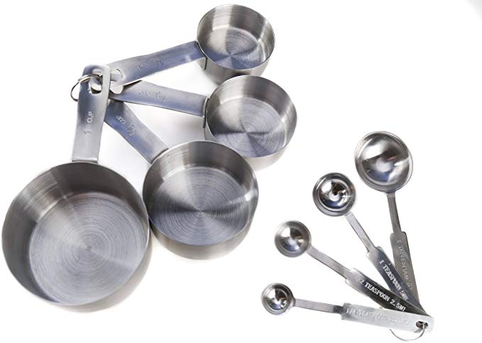 Goson Stainless Steel 4pcs Measuring Cups and Spoons Combo Set