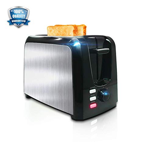 Toaster 2 Slice │ Toasters Toast Perfectly│Stainless Steel 2 Slice Toaster With Bagel Defrost Cancel Function│ Cool Touch Black Compact Bread Toasters 2 Slice Best Rated Prime Top With Two Extra Wide Slots, 7 Shade Setting, Removable Crumb Tray