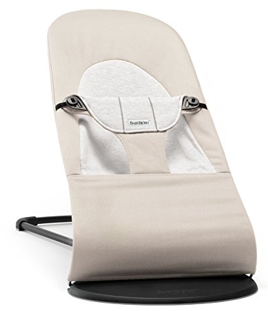 BABYBJORN Bouncer Balance Soft - Beige/Gray, Jersey Cotton