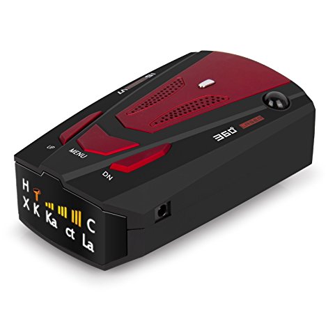 Radar Detector, High Performance Police Radar Laser Detectors for Cars with Voice Alert and Car Speed Alarm System with 360 Degree Detection (Red)