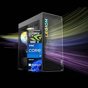 Lenovo Legion T5 High - Performance Gaming Tower Desktop, Intel Core i7-13700F, NVIDIA GeForce RTX 4060 Ti, 64GB DDR5 RAM, 2TB SSD, HDMI, DP, Wired Keyboard&Mouse, Wi-Fi 6E, Windows 11 Pro, Black