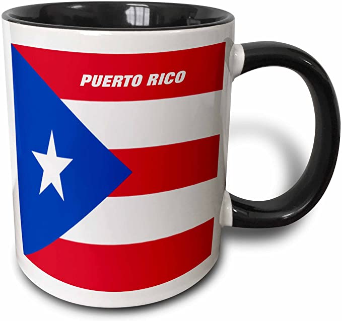 3dRose mug_45062_4"State Flag Of Puerto Rico" Two Tone Black Mug, 11 oz, Multicolor