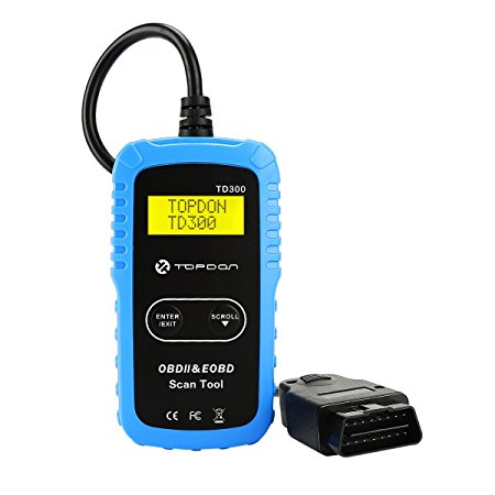 OBD2 Scanner Car Code Reader, Topdon TD300 Auto Engine Diagnostic Scan Tool-Read and Clear MIL , I/M Readiness,View VIN for Car, SUV, Truck and Van