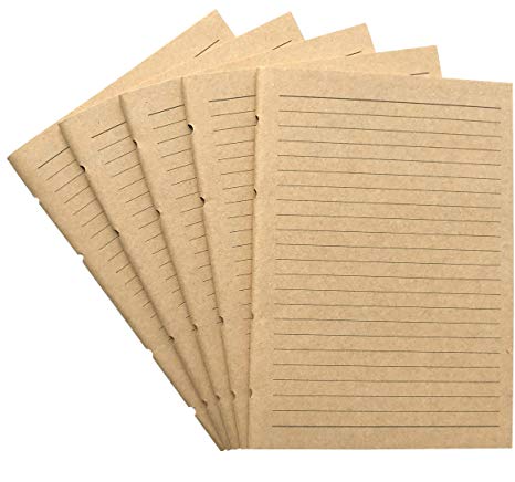 Lined Notebook Paper - Natural Refill Inserts 5 x 7-inch 120gsm for Jofelo Refillable Leather Bound Journals