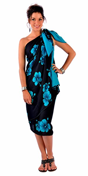 1 World Sarongs Womens PLUS Size Fringeless(TM) Floral/Flower Sarong
