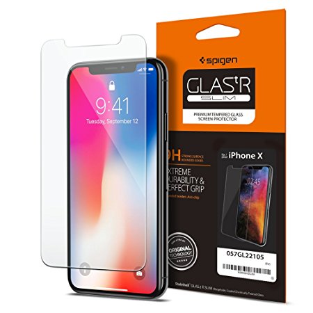 Spigen Tempered Glass Screen Protector (PACK 1) for iPhone X (2017) - 057GL22105