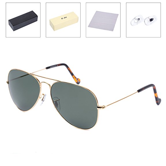 O-Let Polarized Aviator Sunglasses for Women Men Fashion Driving Fishing with Glass Lens
