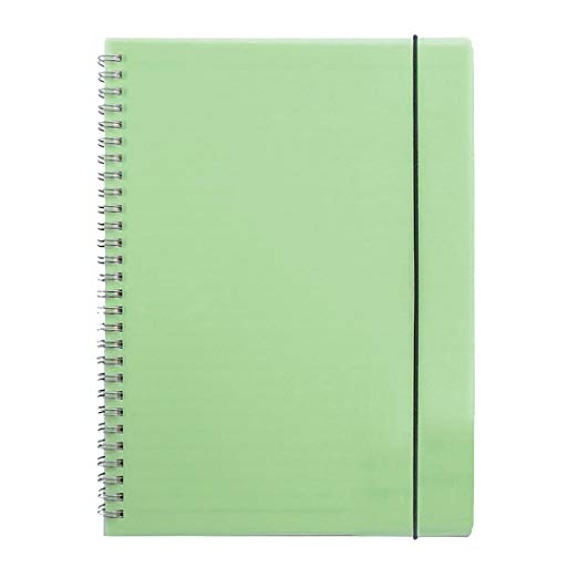 Zengest Wirebound Spiral Notebook Hardcover Dot Grid Notebook A5 Size 8.4" x 5.8" 160 Pages, Green