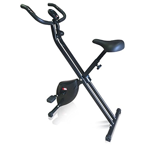 XS Sports Magnetic Foldable Folding Exercise Bike-X-Bike Cardio Fitness Workout Machine with Pulse & Computer - Latest 1.6kg Flywheel
