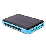 ALLPOWERS 10000mAh Solar Battery Charger with iSolar Technology for iPhone iPad Air mini iPod Samsung Android Smart Phones and Tablets Gopro Camera and other 5V USB devices Blue