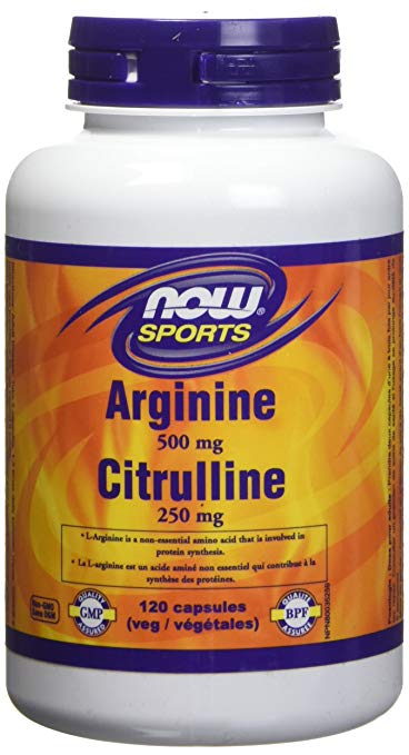 NOW Arginine and Citrulline Capsules, 120 Count