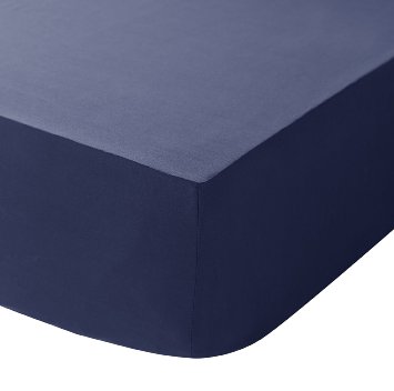 Catherine Lansfield Non Iron Percale Double Fitted Sheet - Navy
