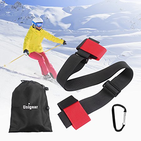 Unigear Adjustable 50" Ski Pole Shoulder Carrier Sling Straps with Cushioned Velcro Holder, Thick and Strong