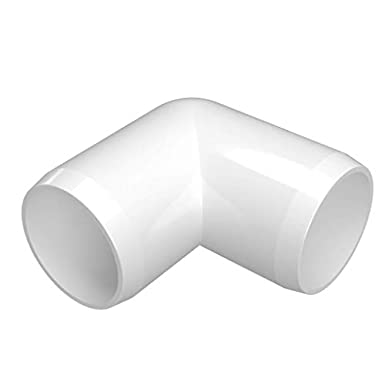 FORMUFIT F03490E-WH-8 90 Degree Elbow PVC Fitting, Furniture Grade, 3/4" Size, White (Pack of 8)
