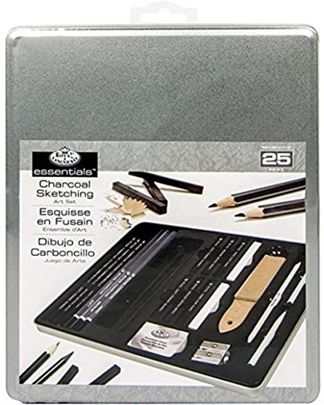 Royal & Langnickel 241686 Standard Tin Charcoal Drawing Art Set