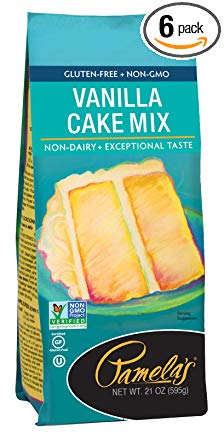 Pamela's Products Gluten Free Cake Mix, Classic Vanilla 21-Ounce Bags (Pack of 6)