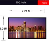 Excelvan Portable Collapsible Projector Projection Screen 100 Inch 169 PVC Fabric Matte White with 11 Gain Packaged In Rolls for Home Theater Education Conference Presentation