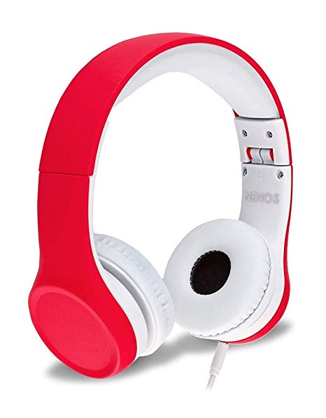 Nenos Kids Headphones Children’s Headphones for Kids Toddler Headphones Limited Volume (Red)