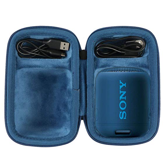 co2crea Hard Travel Case for Sony SRS-XB12 Extra Bass Portable Bluetooth Speaker (Black Case   Inside Blue)