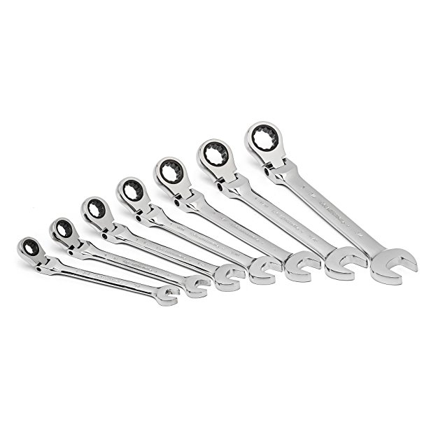 GearWrench 9700 7 Piece Flex-Head Combination Ratcheting Wrench Set SAE