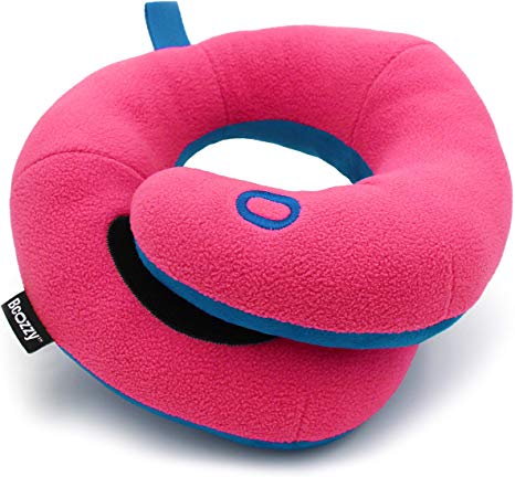 BCOZZY Kids Chin Supporting Travel Pillow- Keeps The Child's Head from Bobbing up and Down in Car Rides- Comfortably Supports The Head, Neck and Chin in Any Sitting Position. Child Size, Magenta