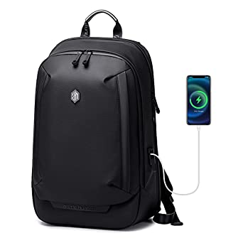 Arctic Hunter Laptop Bag,Stylish Backpack for Men with USB Charging Port Lightweight College Backpack for 15.6 Inch Laptop Multiple Pockets Water-resistant Anti-theft Laptop Backapck for Office Travel and School,Black