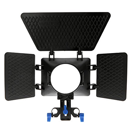 Lightdow LD0104A Matte Box with Rigid Sunshade Support 15mm Rail Rod On Follow Focus Rig System