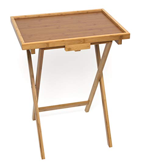 Lipper International 801 Bamboo Wood Lipped Snack Tables, 20" x 15" x 25.5"