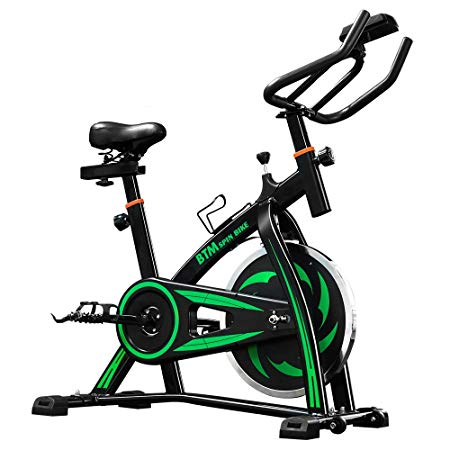 LIFE CARVER BTM Indoor Cycling Exercise Bike Spin Bike Studio Cycles Exercise Machines Adjustable Handlebars & Seat On Board Computer Reads Speed, Distance, Time, Calories   Pulse