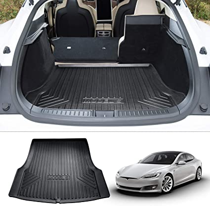 Mixsuper Rear Cargo Liner 3D TPO Durable Odorless All Weather Trunk Floor Mat for Tesla Model S All Models