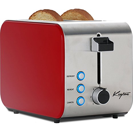 Keyton 2 Slice Toaster with Crumb Tray, Red
