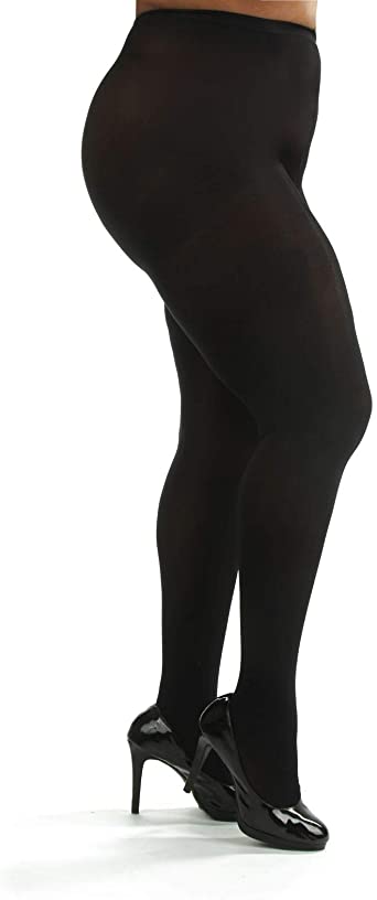 Silky Toes Women's Plus Size Opaque Microfiber Tights- 1 or 2 Pairs, Solid Colored