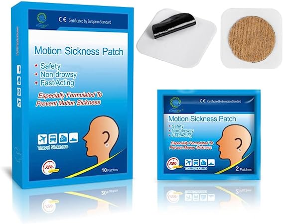 KONGDY 20 Counts Seasick Patches for Adults Behind Ear, Motion Sickness Patches for Cruise, Anti Nausea Relief for Carsick with Non Drowsy