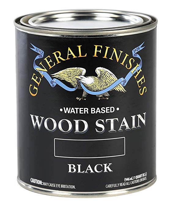 General Finishes WBQT Water Based Wood Stain, 1 Quart, Black