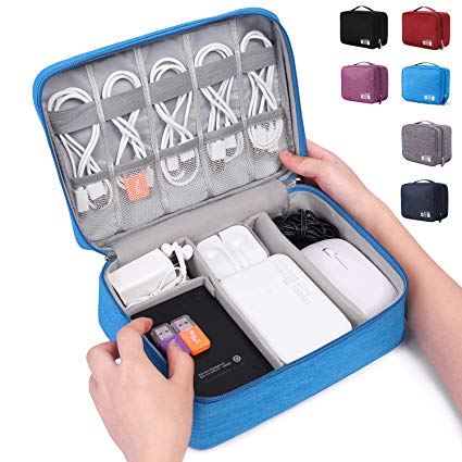 Electronic Organizer Travel Universal Cable Organizer Electronics Accessories Cases for Cable, Charger, Phone, USB, SD Card