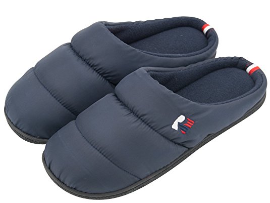 RockDove Men's Memory Foam House Slippers, Winter Quilted Snow Shoe Style Warm Soft Slip On Indoor Clogs