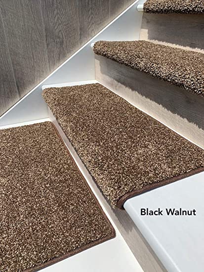 Oak Valley Designs Carpet Stair Treads - Style: Stoney Brook 27" Wide (Set of 14), Black Walnut