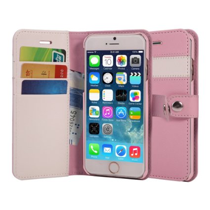 iPhone 6S Case AceAbove iPhone 6S wallet case Pink - Premium PU Leather Wallet Cover with Card Slots and Stand Function for Apple iPhone 6 2014  iPhone 6S 2015
