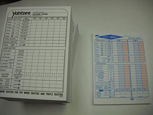 600 Yahtzee Score Sheets Cards