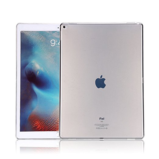 iPad Pro Case, iCoverCase Ultra-thin Silicone Back Cover Clear Plain Soft TPU Gel Rubber Skin Case Protector Shell for Apple iPad Pro 12.9" (Clear)