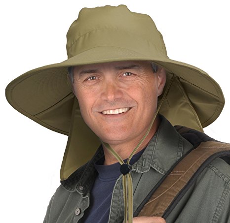 Sun Blocker Outdoor Sun Protection Fishing Cap with Neck Flap Wide Brim Hat for Men Women Baseball, Backpacking, Cycling, Hiking, Garden, Hunting, Camping